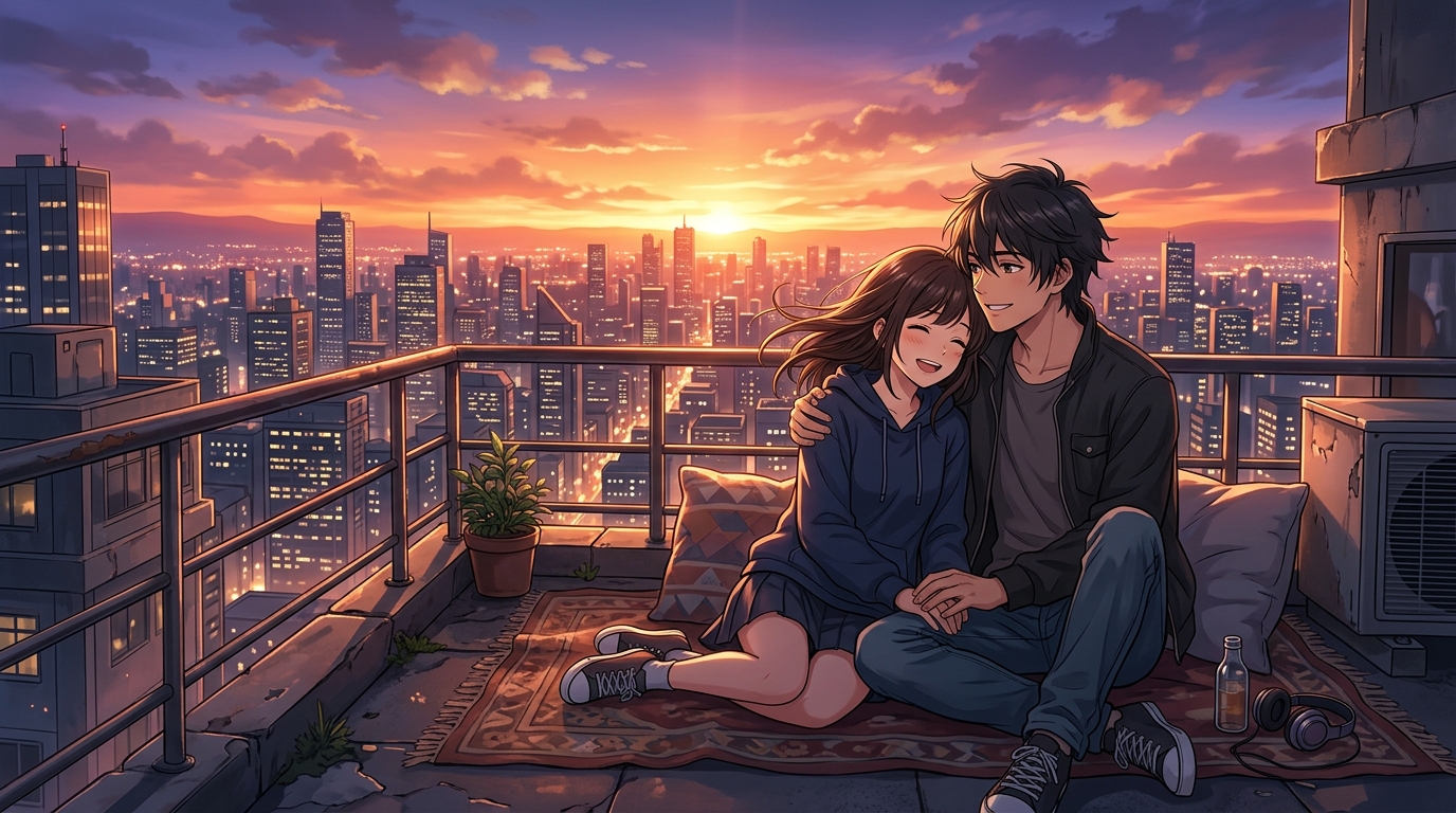 Cute Couple on Terrace
