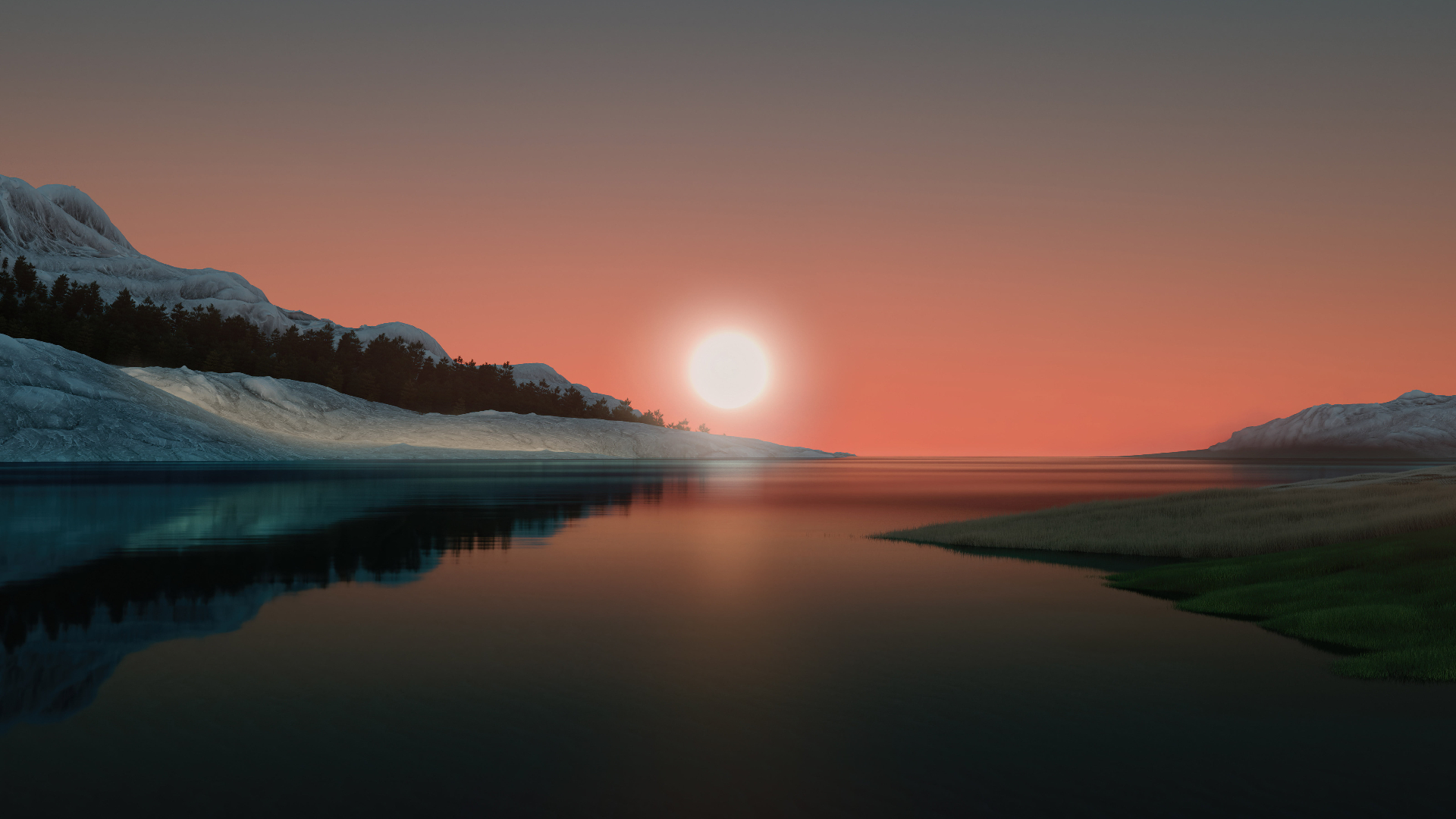 minimalism, landscape, digital, windows 11