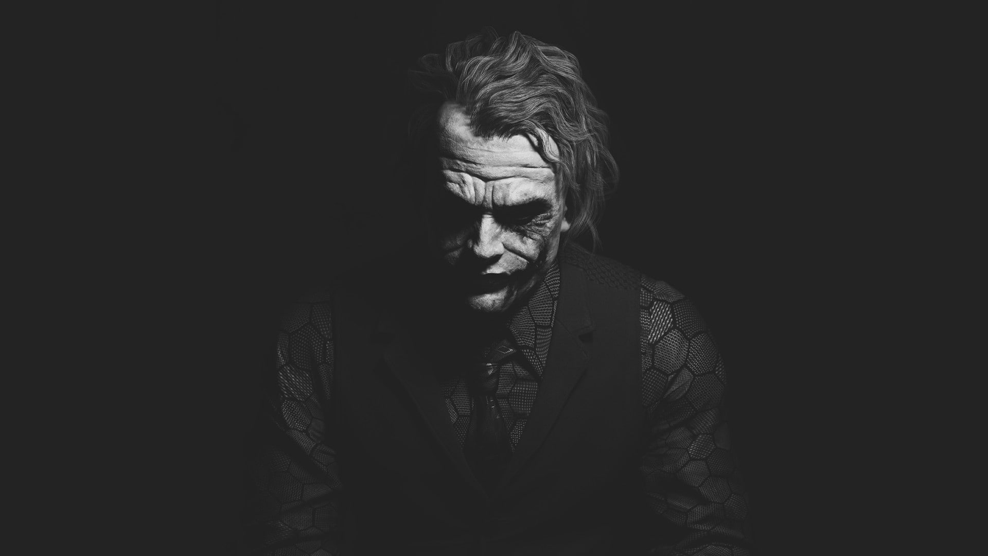 The Joker wallpaper, heath ledger, monochrome, batman, Movies 1920x1080px (1080P) free download