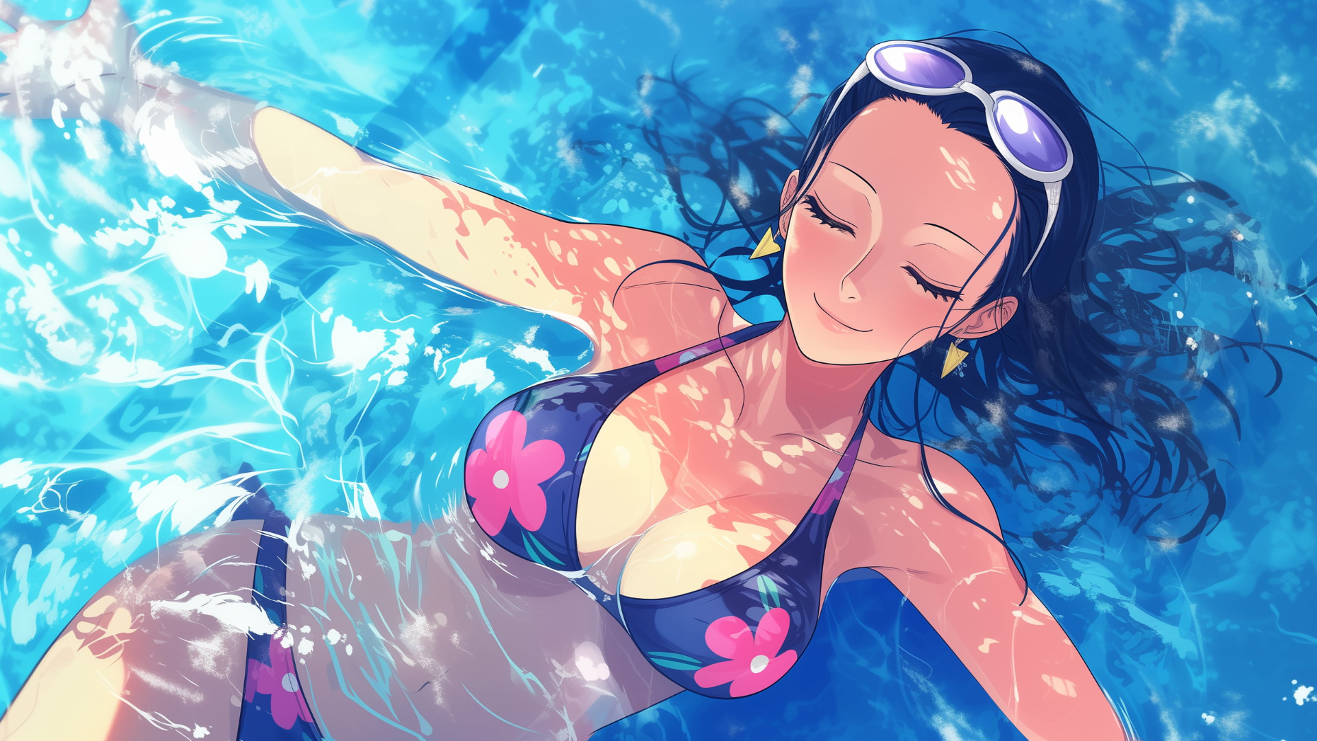 Nico Robin, strawhat pirates, One Piece, Anime Waifu, sea 1920x1080px (1080P) free download