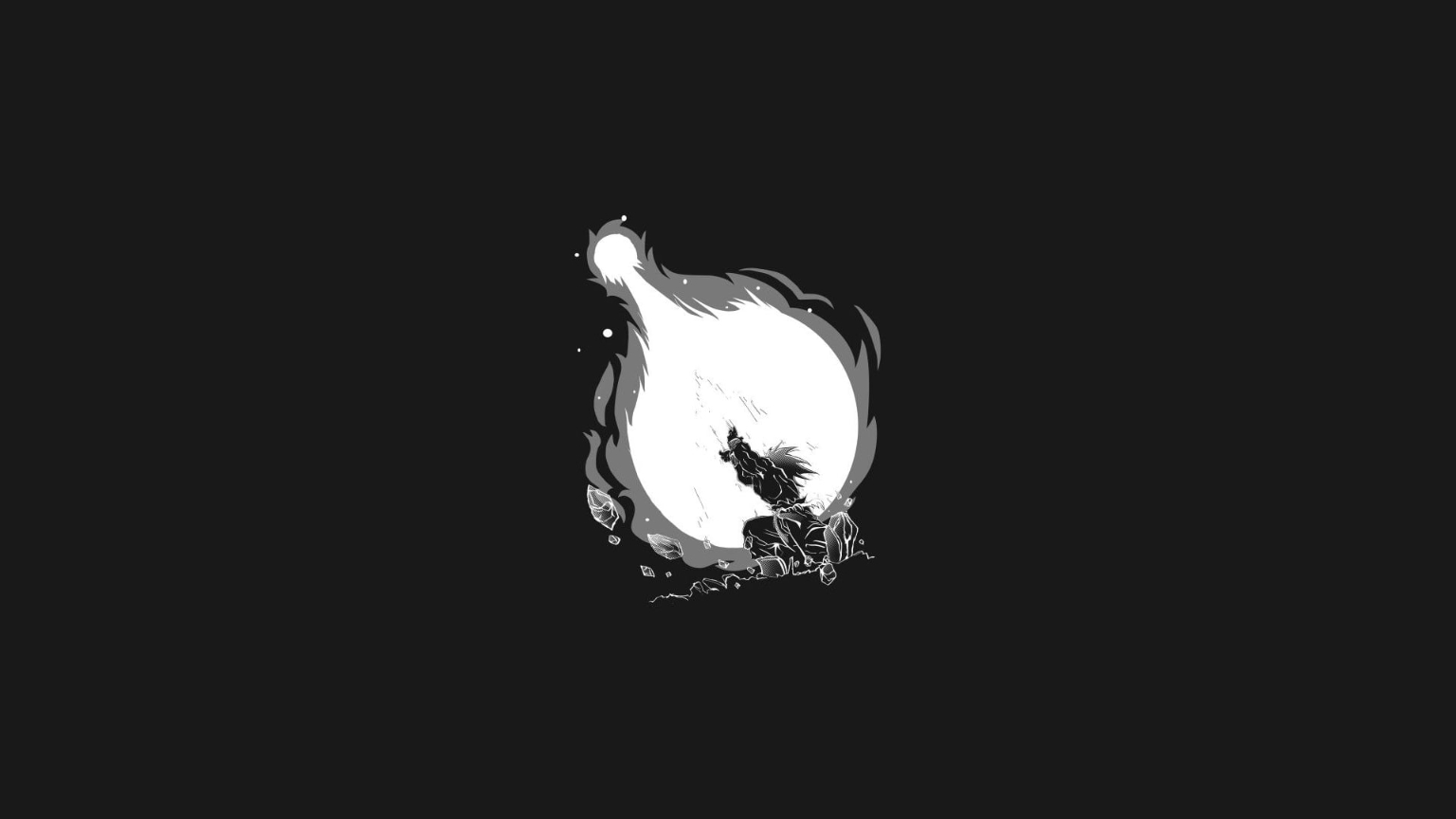 untitled, Dragon Ball, Son Goku, Dragon Ball Z, dark, copy space 1536x864px (720P) free download