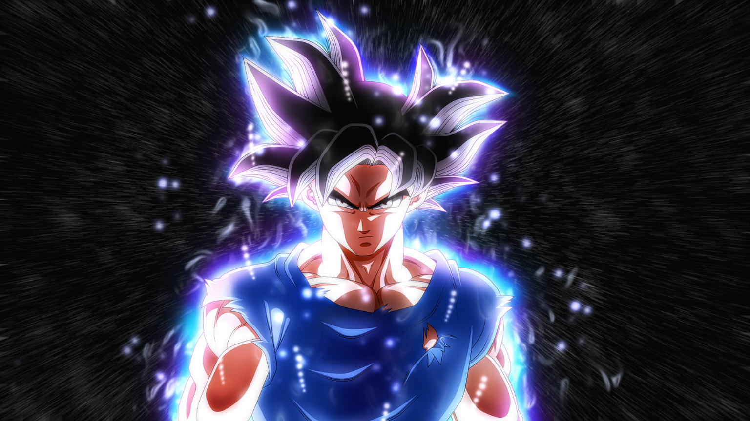 Son Goku wallpaper, Dragon Ball Super, Ultra-Instinct Goku, illuminated 1536x864px (720P) free download