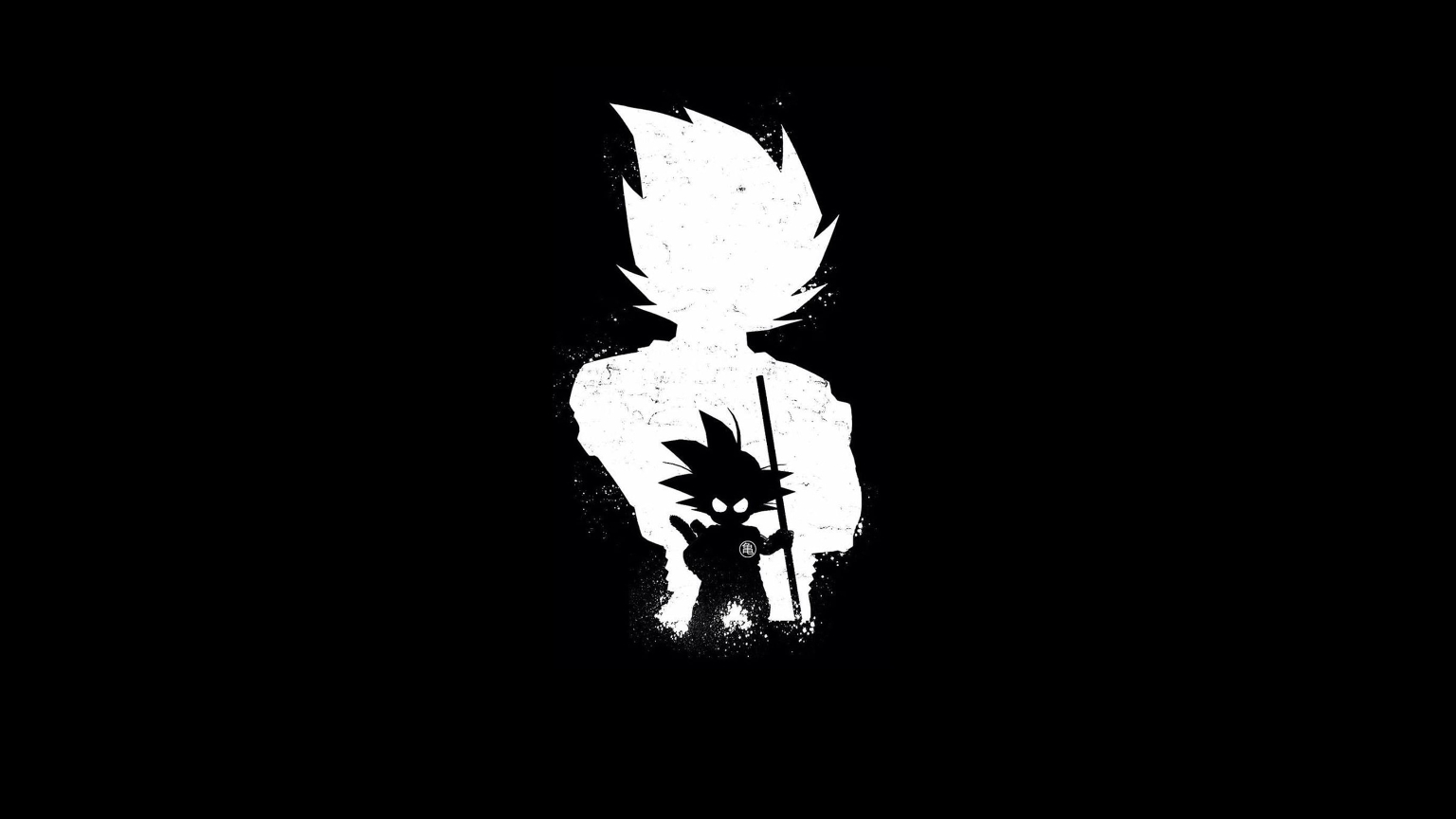 Son Goku and Vegeta silhouette, Dragon Ball, halloween, black Color 1536x864px (720P) free download