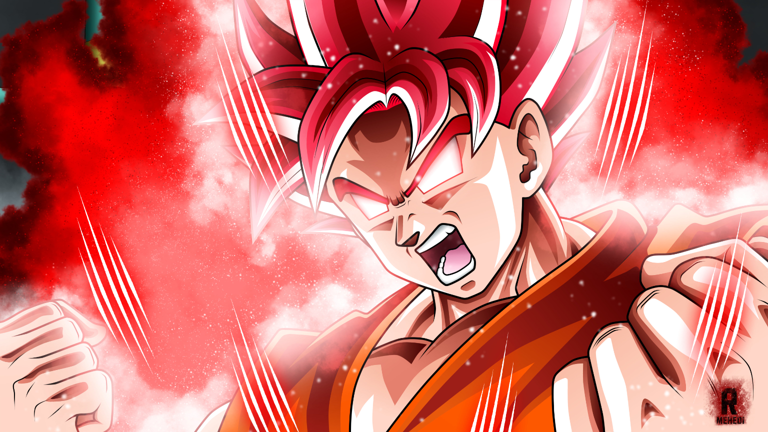 Goku from Dragonball, Dragon Ball Super, Son Goku, Super Saiyan God 1536x864px (720P) free download