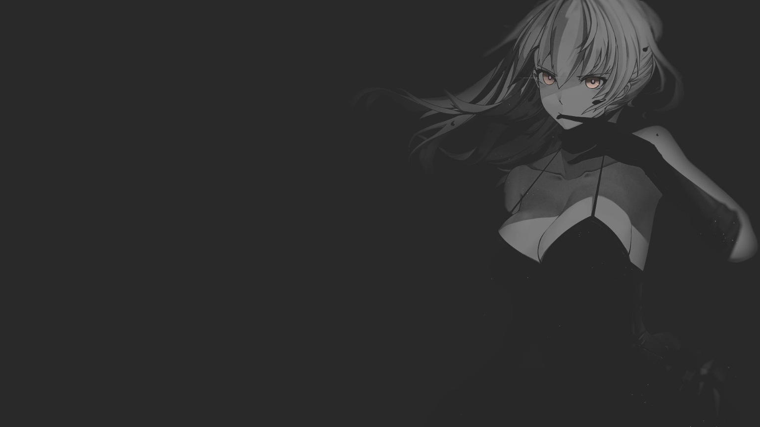 FateStay Night anime illustration, minimalism, texture, black background 1536x864px (720P) free download