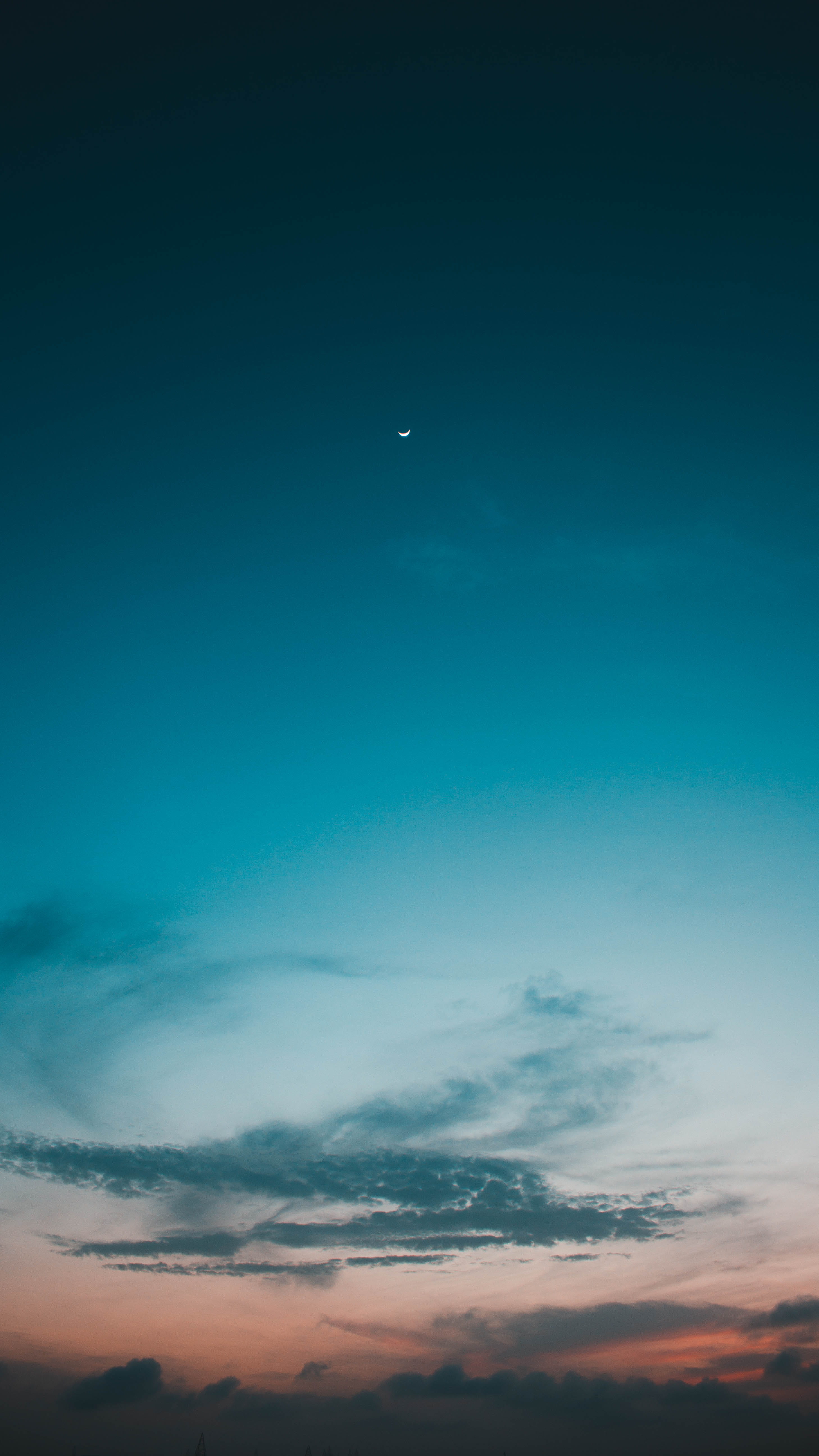 blue, clouds, white, sky, moon, sunrise, cyan, turquoise